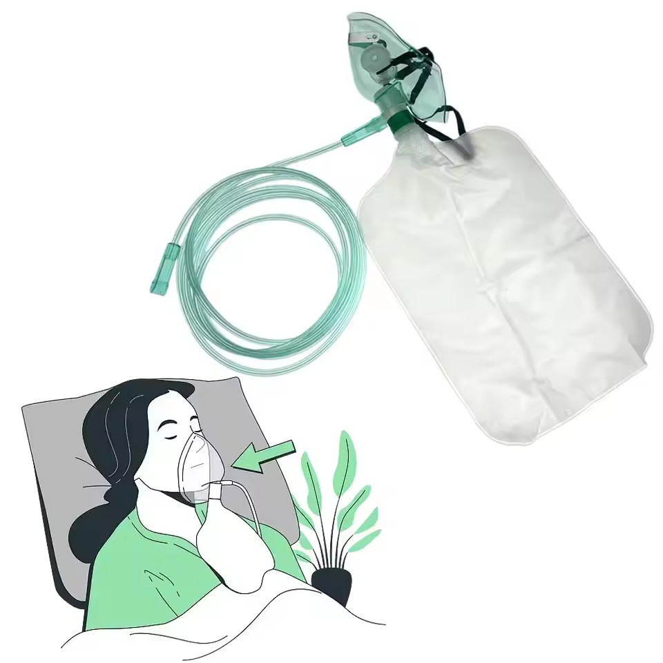 Oxygen Mask Non-Rebreather - Mascarilla Facial de Oxígeno Desechable para