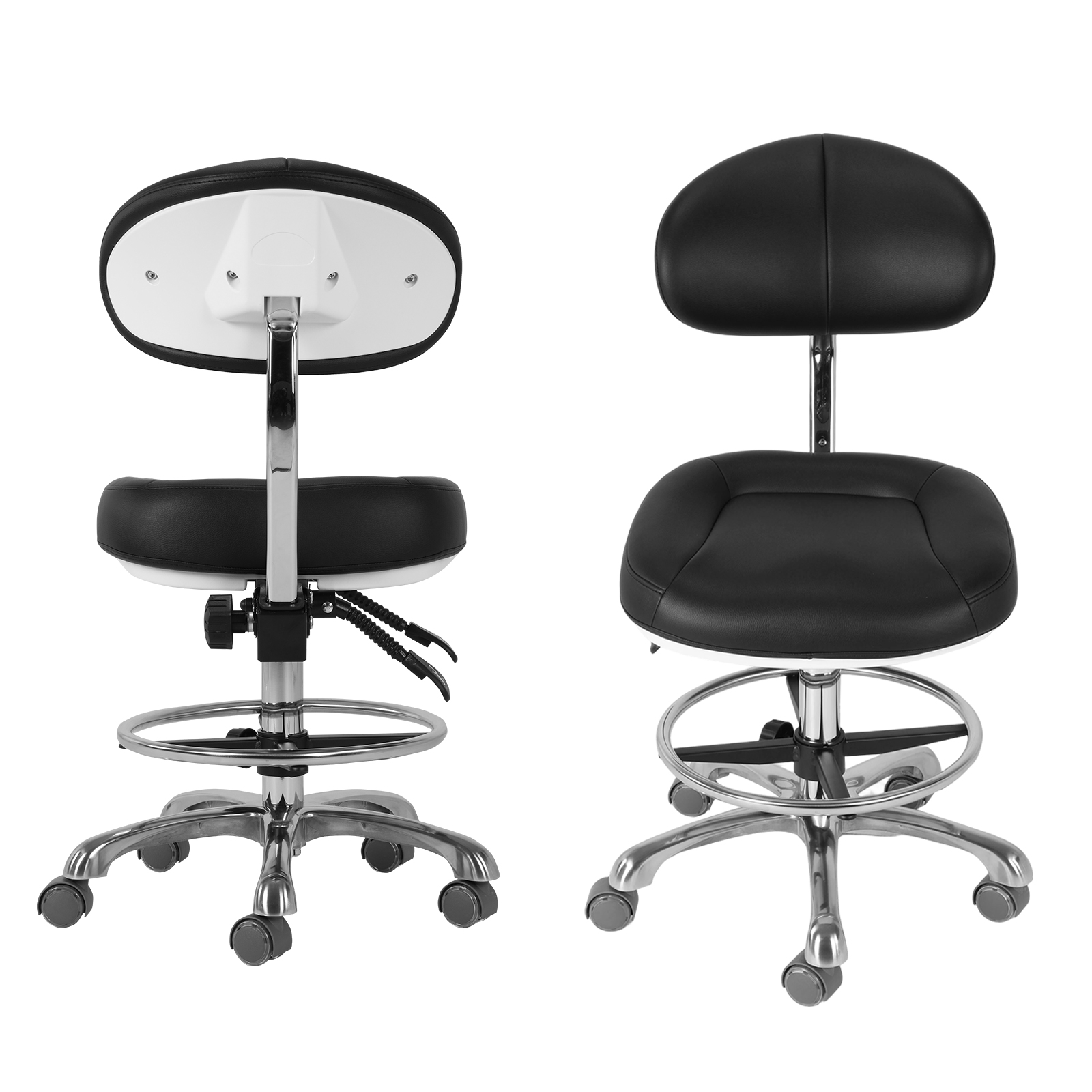 Medical Lab Chair - Silla de taller ajustable con respaldo