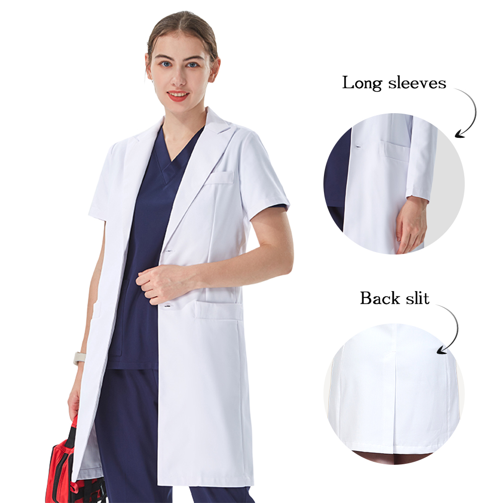Lab Coat Medical - Bata de Laboratorio Blanca con Cuello