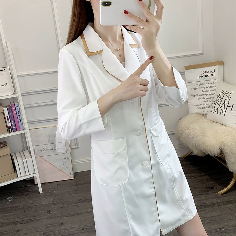 Vestido corto blanco de unifor - Lab Coat Medical reseña y precio