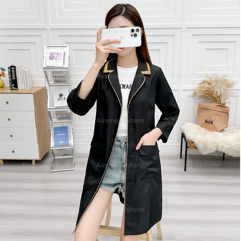 Uniforme de belleza negro con  - Lab Coat Medical reseña y precio