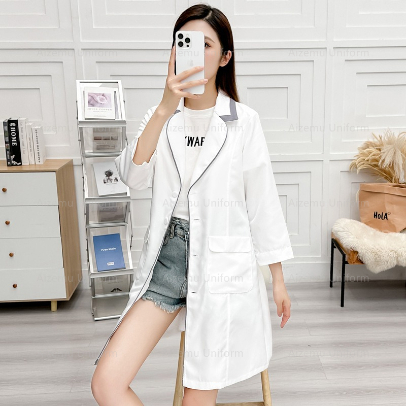 Uniforme de belleza negro con  - Lab Coat Medical reseña y precio