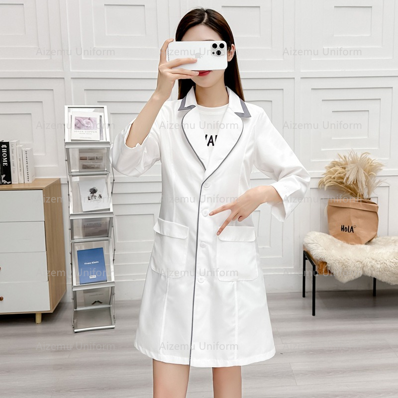 Uniforme de belleza negro con  - Lab Coat Medical reseña y precio